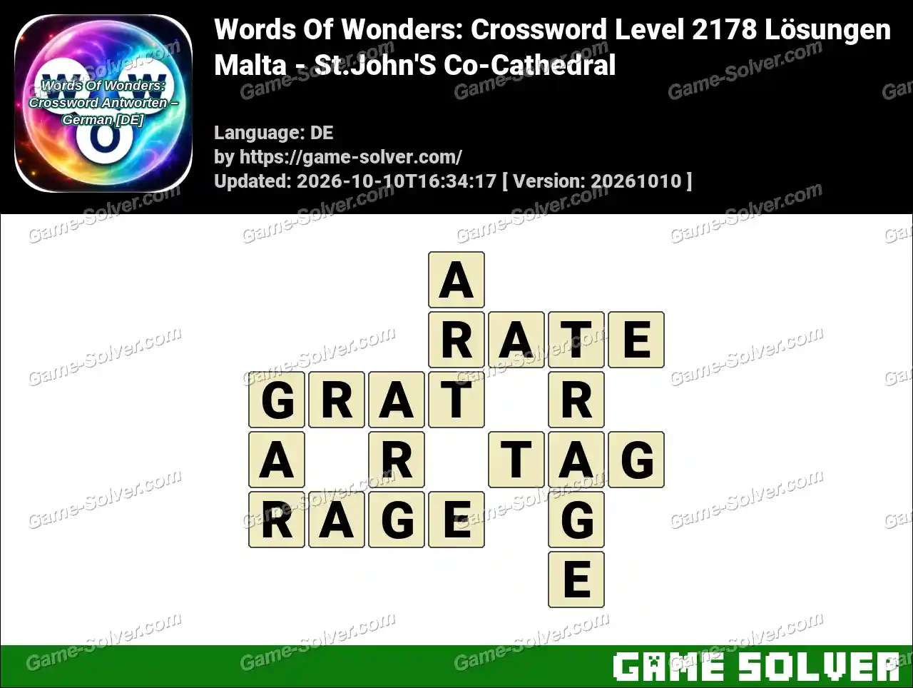 Words Of Wonders: Crossword Level 2178 Lösungen – Malta – St.John’S Co-Cathedral